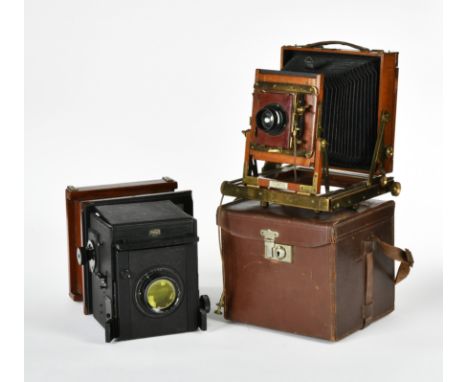 Dallmeyer London + Thornton Pickard, 2 Kameras, für Bildformat 4x5 inch, Expeditionskameras mit Meyer 120 mm, Ernemann 180 mm