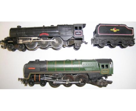 Tri-ang Railways. R.50 4-6-2 loco and tender. 46201 ‘Princess Elizabeth’, black, B.R. Loco boxed. R.259 4-6-2 loco. 7000 ‘Bri