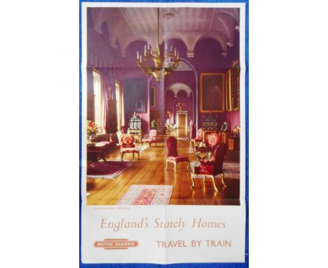 Railwayana. British Rail poster for England's Stately Homes. Photographic interior scene. 1957. 101cm x 63cm.          