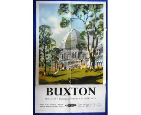 Railwayana. British Rail poster for Buxton. Scene by Ronald A. Maddox. Circa 1960's. 101cm x 63cm. 