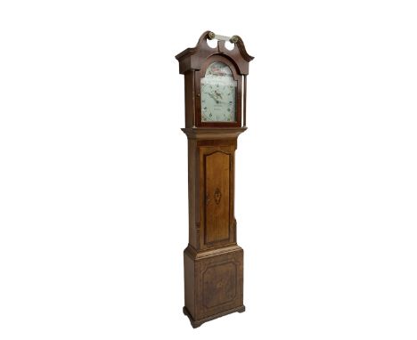 Tobias Fletcher of Barnsley -  late 18th century oak cased 30hr longcase clock with a swans neck pediment, brass paterie and 