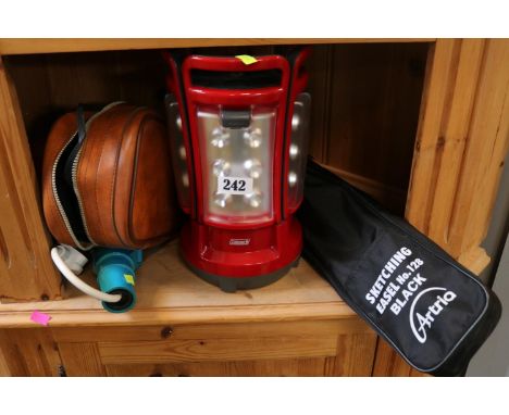 Coleman Camping light, Artria Sketching Easel and a camping adapter 
