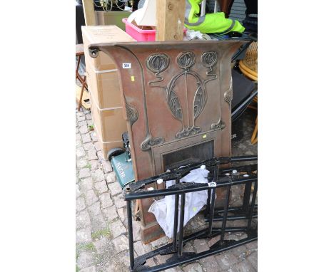 Art Nouveau Style Cast Iron Fire surround and parts 