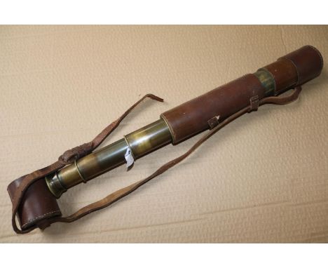 Good quality Broadhurst Clarkson &amp; Co Ltd of London 3 fold Telescope x25 with Leather lens covers 