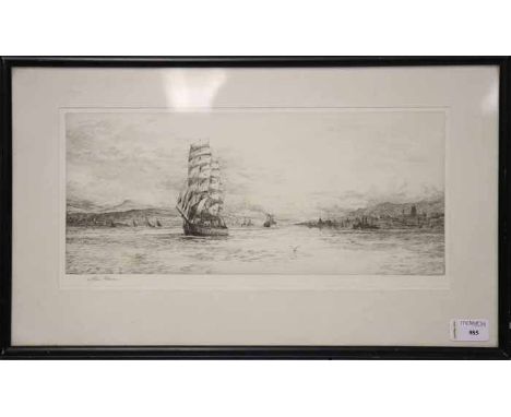 ALAN MOORE (LATE 19TH/EARLY 20TH CENTURY BRITISH SCHOOL),
THE GRACE HARWAR OFF GOUROCK, ON THE CLYDE and FORT GARRISON POINT 
