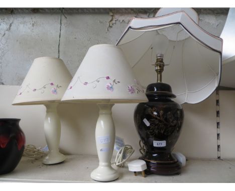 Black modern table lamp and a pair of lamps 