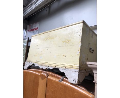 A vintage painted trunk 