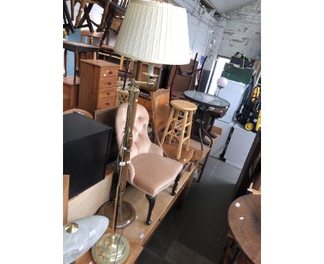 A brass reading lamp 