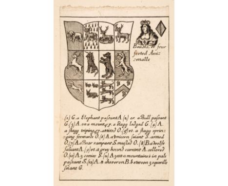 Blome (Richard). Armoriall Cards, [1675], calligraphic title in black and red 'Heraldic Cards Ric Blome Temp Car II', fifty-t