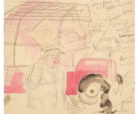 * Hale (Kathleen, 1898-2000). Tinkle Goes to School, 1950s, two preliminary sketches for an unpublished Orlando book, both wa