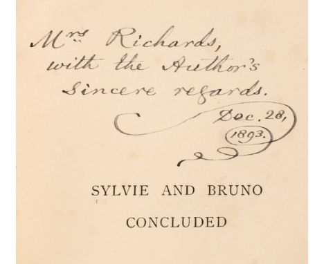 Dodgson (Charles Lutwidge, "Lewis Carroll"). Sylvie and Bruno Concluded, 1st edition, London: Macmillan and Co., 1893, illust
