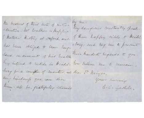 * Gaskell (Elizabeth Cleghorn, 1810-1865). Author and the first biographer of Charlotte Brontë. Autograph Letter Signed, ‘E. 