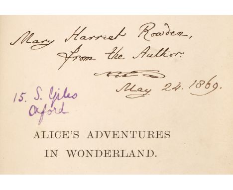 Dodgson (Charles Lutwidge, "Lewis Carroll"). Alice's Adventures in Wonderland, 6th edition (twelfth thousand), London: Macmil