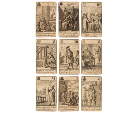 * [Taylor, Randal]. The Knavery of the Rump, London, circa 1680, 51 (of 52) copper-engraved pictorial cards designed by Franc