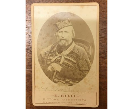 * Garibaldi (Giuseppe Maria, 1807-1882). Italian general, revolutionary and republican. Signed cabinet card photograph, circa