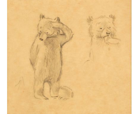 * Banbery (Fred, 1913-1999). Paddington with His Paw Raised to his Brow, pencil, 2 pencil drawings on 1 sheet, the first depi