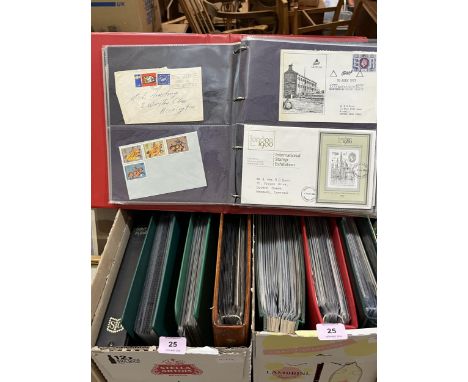 Eight albums of first day covers.