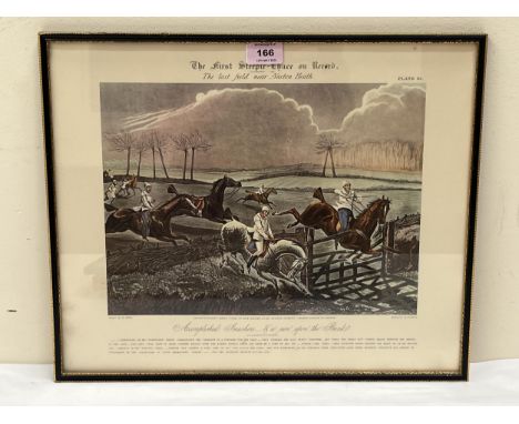 HENRY THOMAS ALKEN. BRITISH 1785-1851. The First Steeplechase, plates 1, 2 and 4; The Last Field Near Nacton Heath. Coloured 