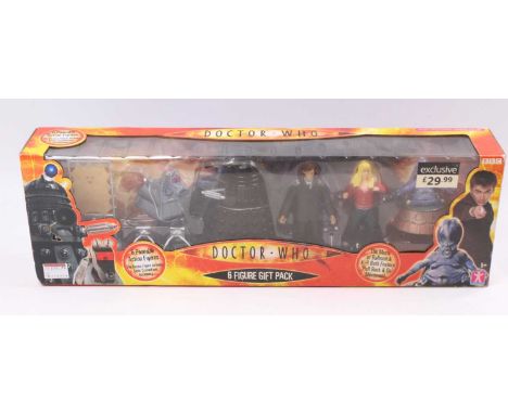 A Doctor Who 6 figure gift pack set by Character Options Ltd to include the Ninth Doctor, Dalek, Mocks of Balhoon, K9, The 10