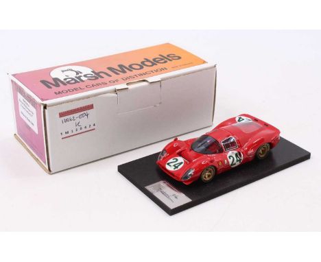 A Marsh Models Thundersport kit 1/43 scale model of a Ferrari P4 Daytona 1967 race car, model No. MM194/24, as driven by Park