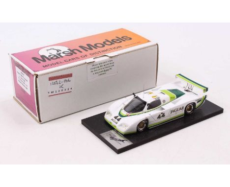 A Marsh Models Thundersport kit built model of an MM178 Jaguar XJR-5 Group 44 Le Mans 1984 race car, comprising white and two