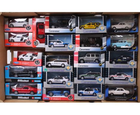 One tray of Welly and Cararama diecast vehicles to include an Audi R8, Mercedes G-class wagon, together with others, all hous