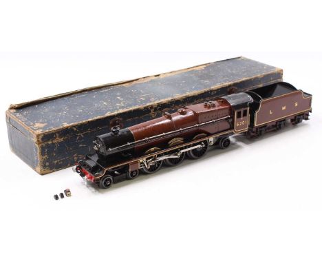 1938-40 Hornby ‘Princess Elizabeth’ loco &amp; tender, LMS 6201. The LMS deep maroon colour has faded to ‘brownish’ and suffe