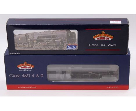 Two Bachmann Branch-Line locos &amp; tenders: 32-858DC class 9F 2-10-0 No.92185 BR black weathered, late crest, double chimne