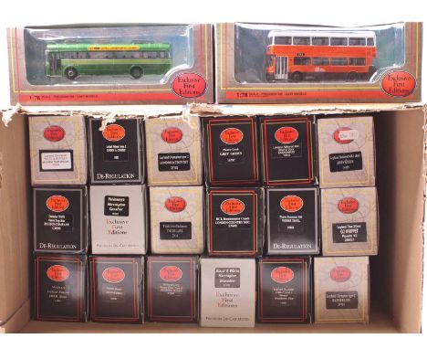 20 boxed EFE 1/76th scale bus and coach models, with examples including a Plaxton Paramount 3500 Premier Travel, BET RC Class