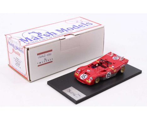 A Marsh Models 1/43 scale factory hand-built model of an MM259 MM15 Ferrari 312 PV 1971 Monza race car, as driven by Ickx/Reg
