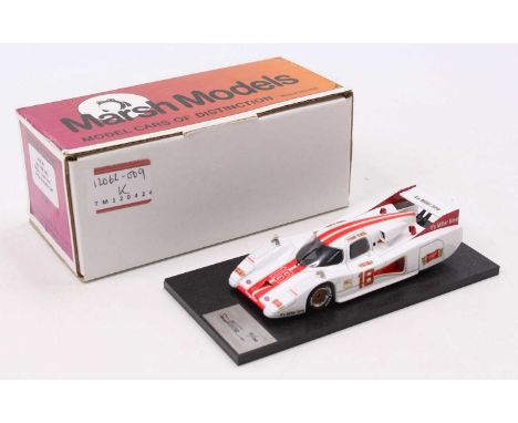 A Marsh Models Thundersport 1/43 scale kit built model of an MM148 Lola T600 1982 Limerock race car, as driven by Miller, com