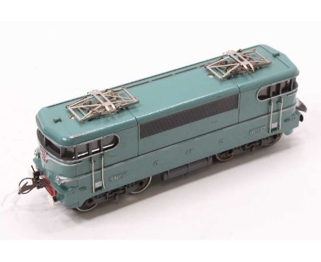 Circa 1959 French Hornby TNB Bo-Bo electric outline loco, light greenish/blue, SNCF BB9201. (E)