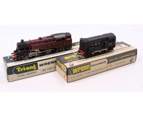 Two Wrenn 2-rail locos, LMS: W2249 2-6-4 tank No.2679 maroon lined yellow shadowed black, Dublo coupling in box (E) (BE) Pack