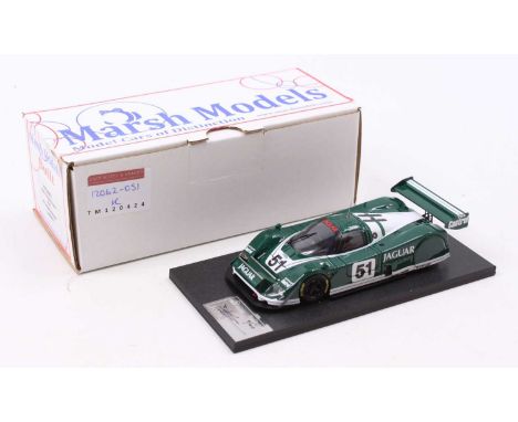 A Marsh Models 1/43 scale factory hand-built model of an MM248 B51 Jaguar XJR-6 Brands Hatch 1985 race car, as driven by Jone