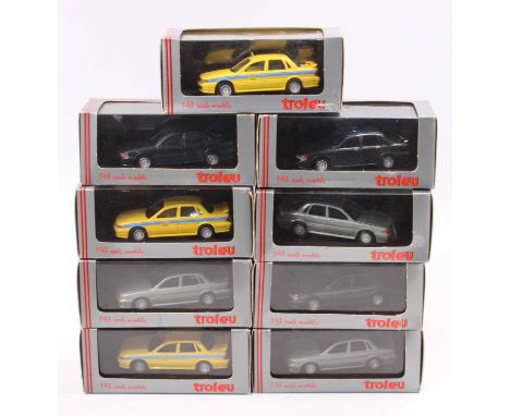 One tray containing nine various boxed Trofeu 1/43 scale diecast vehicles to include a Mitsubishi Galant GTI16 valve, and oth