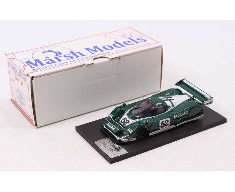 A Marsh Models 1/43 scale factory hand-built model of an MM248 B52 Jaguar XJR-6 1985 Brands Hatch race car, as driven by Heye