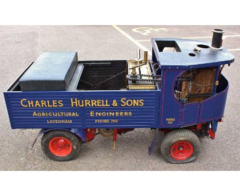 4-inch scale Clayton and Shuttleworth Steam Wagon, Registration VU59 EEN (With Log Book), coal-fired example with large verti