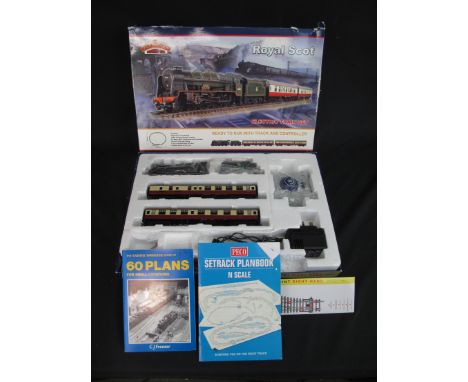 Bachmann Branch-Line oo gauge Royal Scot electric train set in original box complete with Peco Setrack Planbook M Scale and T