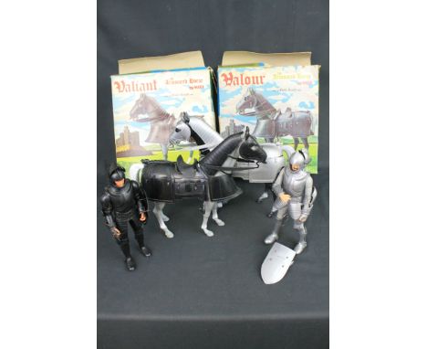 Valour the Armored Horse by Marx from the Noble Knights Series in original box with matching knight. Together with Valiant th