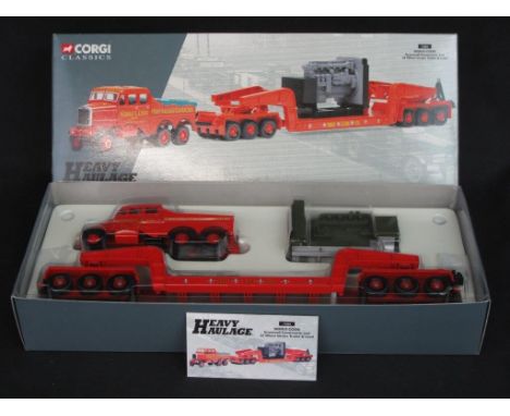 Corgi Classics Heavy Haulage 1:50 scale model, Siddle Cook Scammell Constructor and 24 wheel girder trailer and load in origi