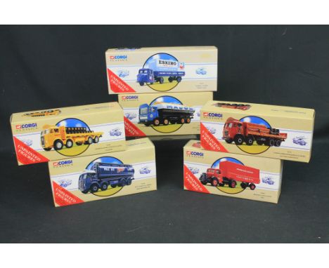 Six Corgi Classics Classic Road Transport diecast models (all sets include unpainted figures) to include 97335 Scammell Scara