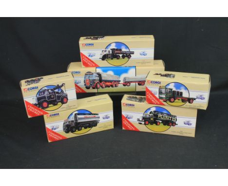 Six Corgi Classics Classic Road Transport diecast models to include 97368 Scammell Highwayman Crane Pickfords, 97370 AEC Four