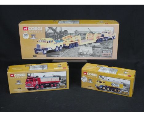 Three Corgi Classics Building Britain scale 1:50 diecast model vehicles to include 24502 London Brick Company Leyland eight w