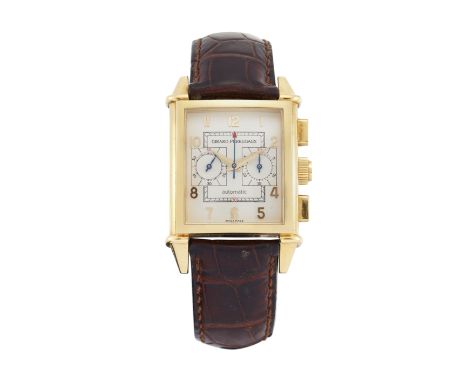 Girard Perregaux. An 18ct gold automatic chronograph wristwatch  'Vintage 1999', Reference 2599,  Circa 1999 38 jewel automat