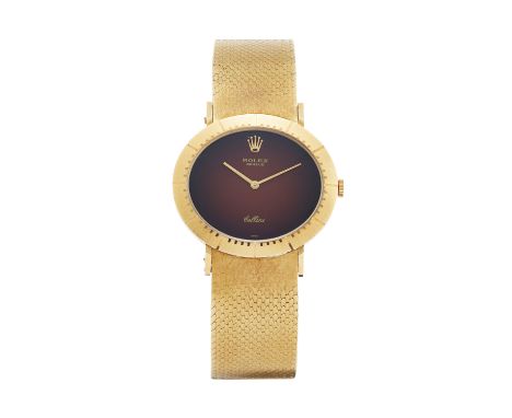 Rolex. A yellow gold manual wind bracelet watch with dégradé dial  Cellini, Serial number 4115675, Circa 1975 Manual wind mov