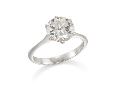 A single stone diamond ring, with a brilliant-cut diamond, with an estimated weight of approximately 1.45 carats, six claw se