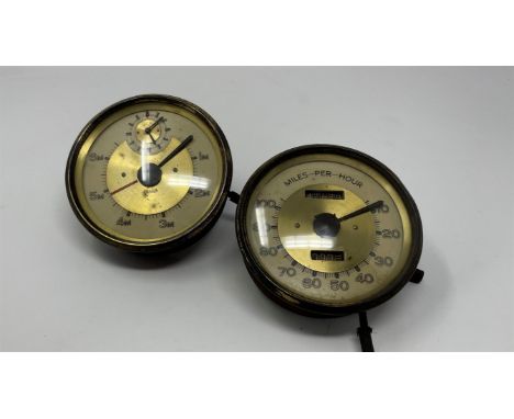 5-inch diameter Speedometer & Tachometer with inset mechanical clock. MG VA/SA/WA & Other Marques – Both date-stamped 1937 ve