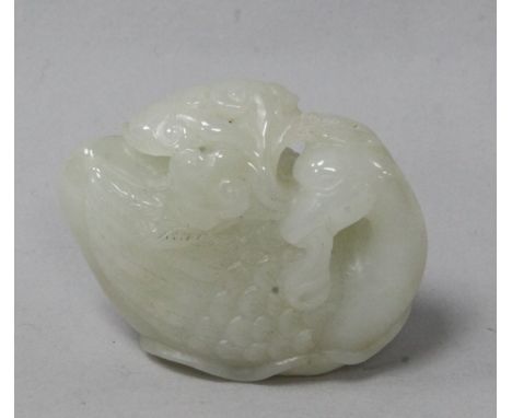 A Chinese jade figure of a duck