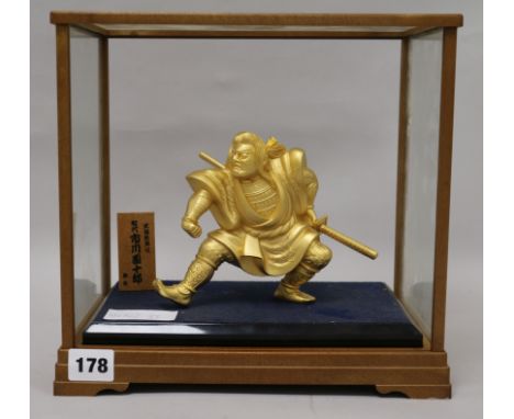 A model of a Samurai warrior in a case