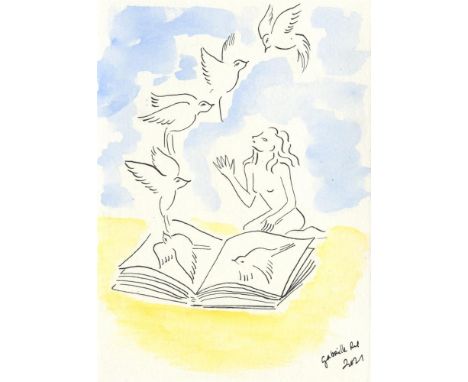 
	
		Gabrielle Rul
		Stories Come To Life
		Watercolour and China Ink on Paper
		Signed on Verso
		15 x 10cm (5¾ x 3¾ in.)
		